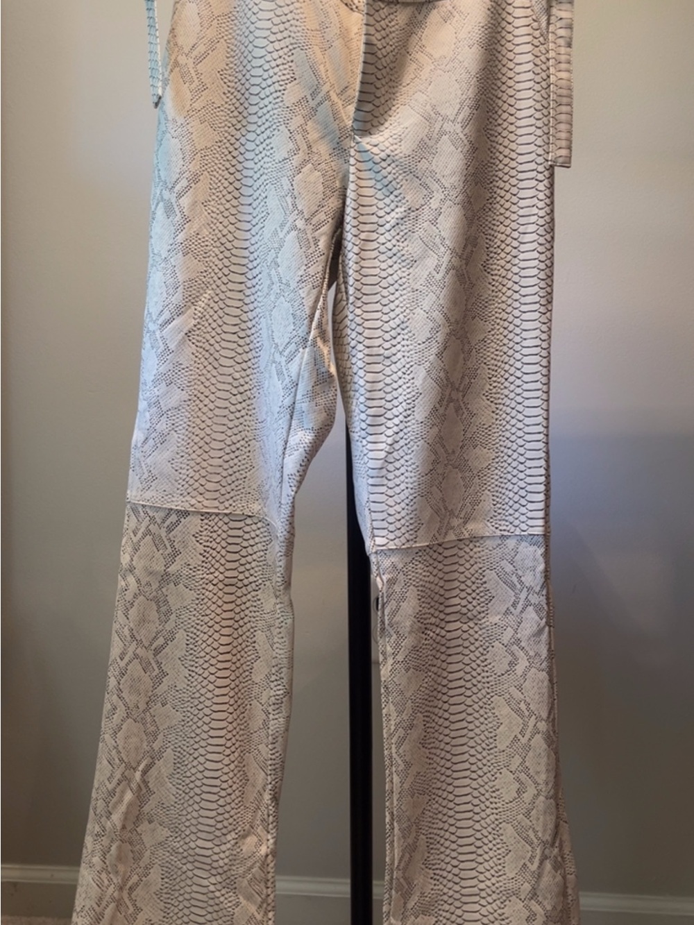 naked wardrobe Taupe Snake-Print Flare Pants